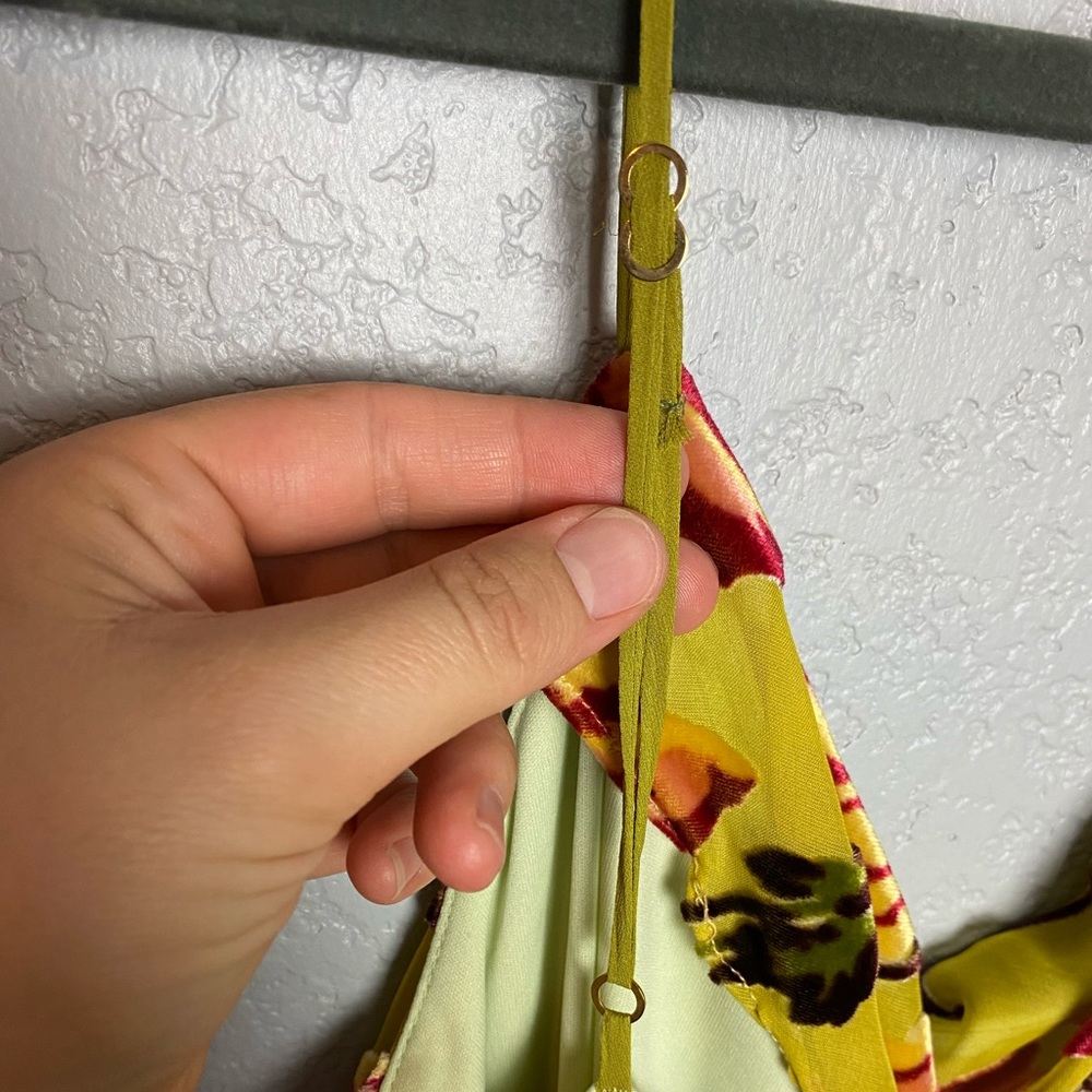 VINTAGE BETSEY JOHNSON Velvet Floral Slip Dress - Picture 9 of 10